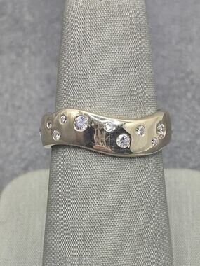 14K Yellow Gold "Sprinkling Rain" .30cttw LAB Diamond Eternity Band (19180)